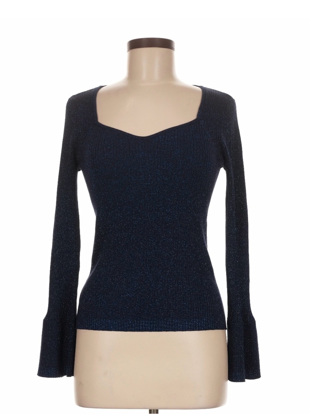 LOFT Navy Blue Sparkle Long Sleeve Sweater